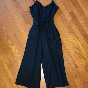 Wide leg linen jumpsuit